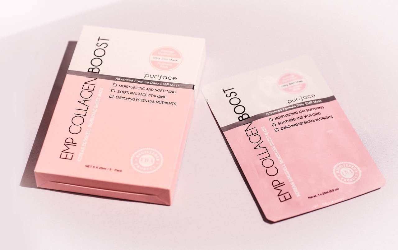 Puriface, founded by Korean-Americans Paul and Phoebe Rho, combines a hallmark trait of K-beauty (unusual ingredients) with clinically-backed results. The hero ingredient of the company’s EMP Collagen Boost Sheet Mask is eggshell membrane, which studies show have a variety of beneficial effects on the skin. (Top Emerging Beauty Trends From IBE Dallas 2019)