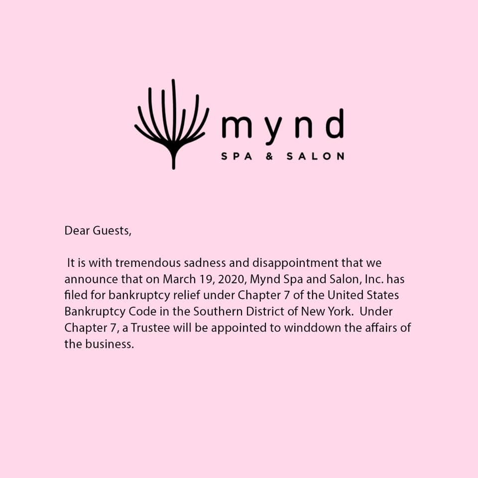 mynd-spa-salon-bankruptcy-heyday-layoffs