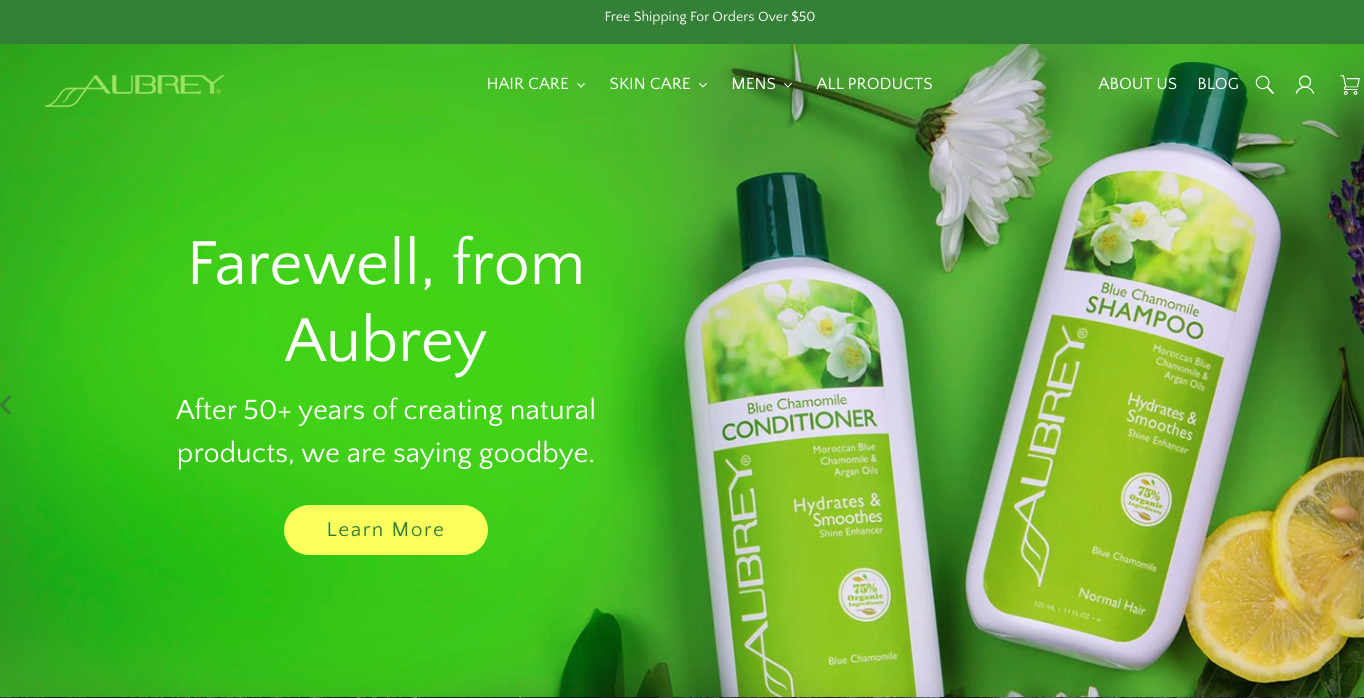 Nutraceutical Shutters Pioneering Natural Haircare And Skincare Brand Aubrey Organics