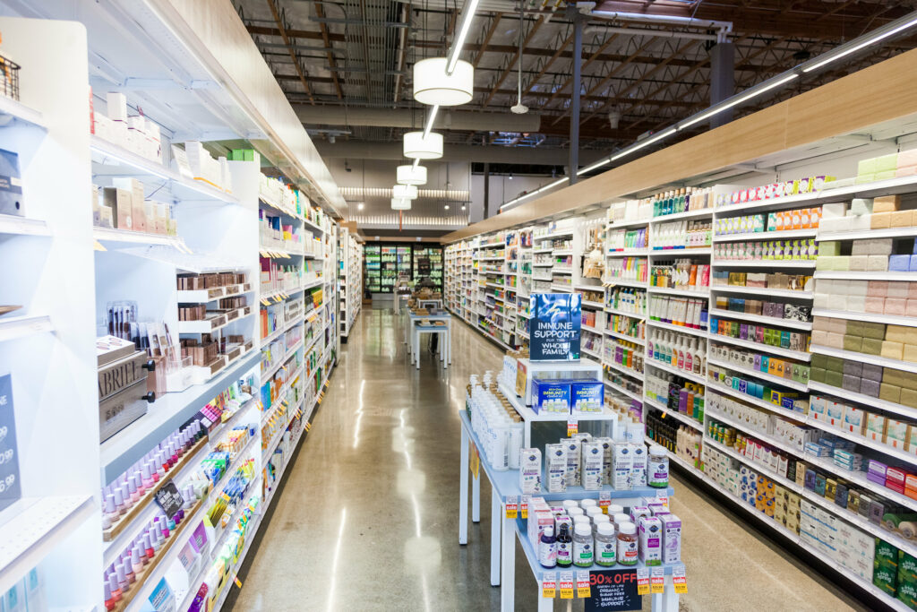 wellness aisle in Seattle-based grocer Metropolitan Market